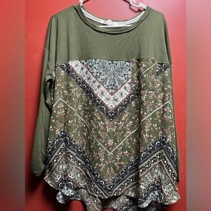 XXL Rewind Green long sleeve top.